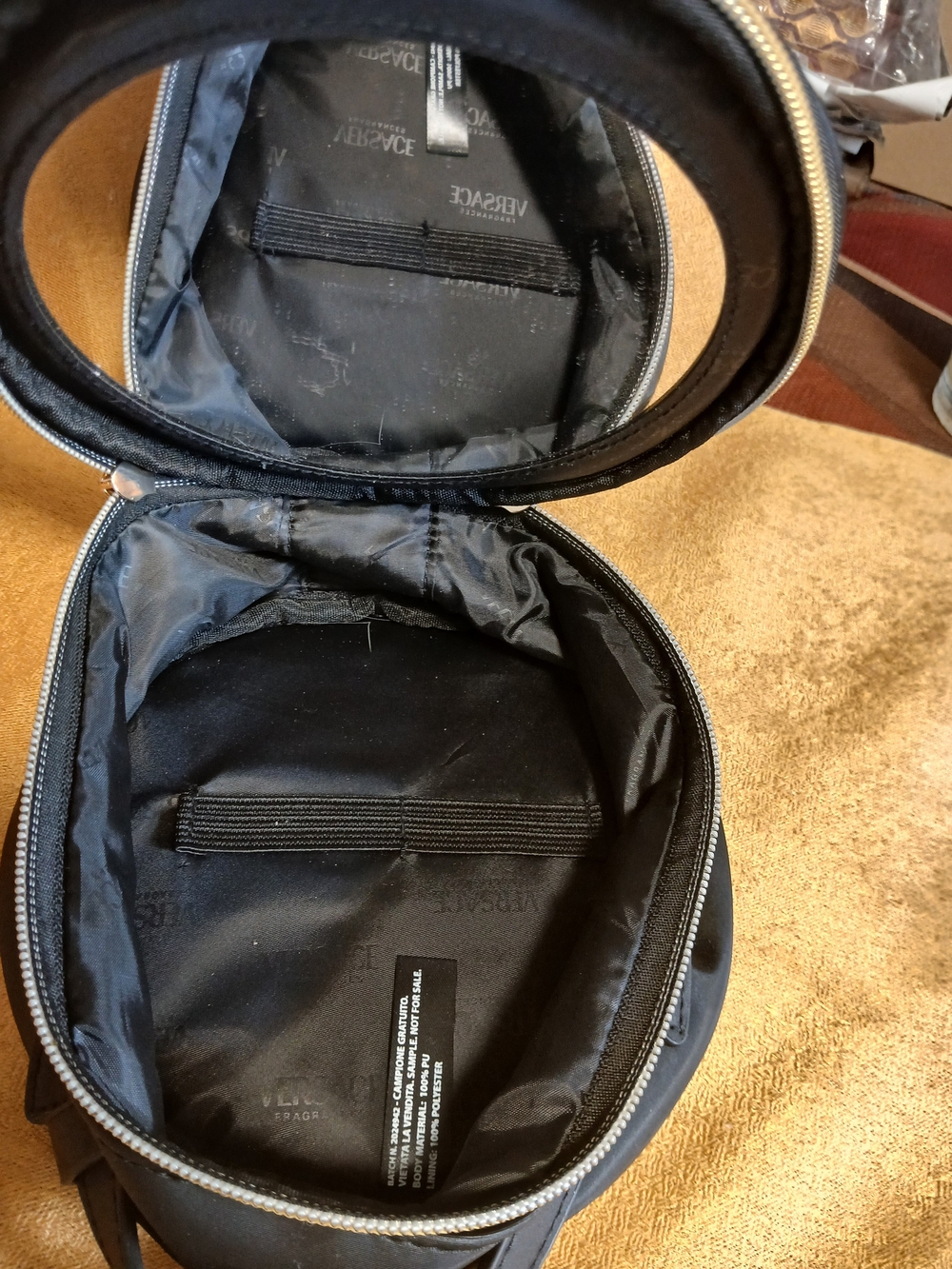 Versace Black Round Mini Crossbody with Gold Logo Plaque - Picture 2 of 5